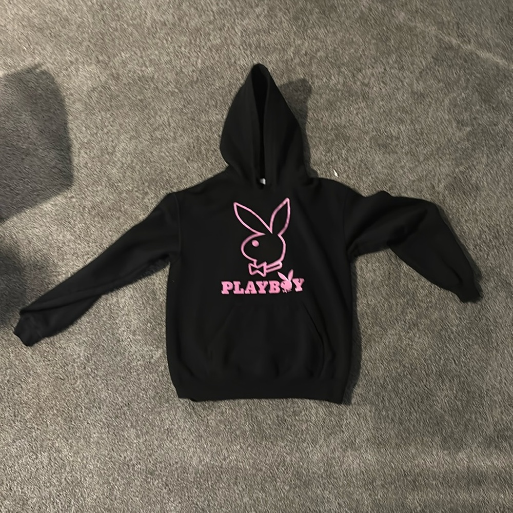 Men’s Playboy hoodie (black and purple)
